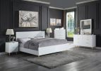 Gaines Nightstand; White High Gloss Finish BD01035