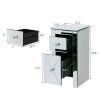 2 -Drawer Mirrored Nightstand, Modern End Table for Bedroom, Living Room, Silverr XH