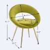 Olive Green Velvet Modern accent/Conversation Lounge Chair With Gold Plated Legs; unique appearance; Suitable For Office; Lounge; Living Room
