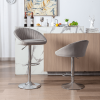 Zen Zone Modern Adjustable Counter Height Bar Stools/Dining Chairs With Back and Footrest; Grey Flannelette; Set of 2