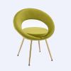 Olive Green Velvet Modern accent/Conversation Lounge Chair With Gold Plated Legs; unique appearance; Suitable For Office; Lounge; Living Room