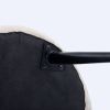 Off-White Velvet lounge chair; black metal feet; unique back design; suitable for office; living room; bedroom