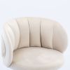 Zen Zone Velvet Leisure office chair; suitable for study and office; can adjust the height; can rotate 360 degrees; with pulley; Off-White