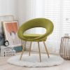 Olive Green Velvet Modern accent/Conversation Lounge Chair With Gold Plated Legs; unique appearance; Suitable For Office; Lounge; Living Room
