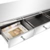 FCH MDF Mirror Surface Full Glass Three-Pump Computer Desk Silver