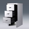 3-Drawer Mirrored Nightstand, Modern End Table for Bedroom, Living Room, Silver