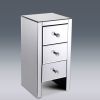 3-Drawer Mirrored Nightstand, Modern End Table for Bedroom, Living Room, Silver