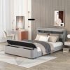 Queen Size Upholstery Platform Bed with Storage Headboard and Footboard,Support Legs