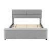Queen Size Upholstery Platform Bed with Storage Headboard and Footboard,Support Legs