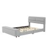 Queen Size Upholstery Platform Bed with Storage Headboard and Footboard,Support Legs