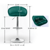 Zen Zone Modern Adjustable Counter Height Bar Stools/Dining Chairs With Back and Footrest; Emerald Flannelette; Set of 2