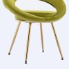 Olive Green Velvet Modern accent/Conversation Lounge Chair With Gold Plated Legs; unique appearance; Suitable For Office; Lounge; Living Room