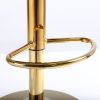 Black velvet bar chair; pure gold plated; unique design; 360 degree rotation; adjustable height; Suitable for dinning room and bar; set of 2