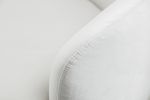 Velvet Fabric Swivel Accent Armchair Barrel Chair With Black Powder Coating Metal Ring; White