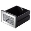 FCH Mirrored Nightstand with 3-Drawers; Crystal Accent Silver Side/End Table for Living Room Bedroom