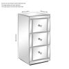 FCH Mirrored Nightstand; Silver Side/End Table for Living Room Bedroom