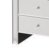 23.62" Tall 3- Drawer Mirrored Accent Chest; Modern Mirrored Nightstand with Drawers; 3-Drawer End Table for Living Room