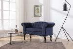 Loveseat Small Sofa Small Mini Room Couch Two-Seater Sofafor Small Space Office Studio Apartment Bedroom; DARK BLUE