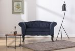 Loveseat Small Sofa Small Mini Room Couch Two-Seater Sofafor Small Space Office Studio Apartment Bedroom; DARK BLUE