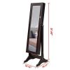European-style retro with full-length mirror wooden vertical jewelry cabinet