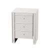 23.62" Tall 3- Drawer Mirrored Accent Chest; Modern Mirrored Nightstand with Drawers; 3-Drawer End Table for Living Room