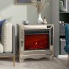 W 23.2&quot;X D 13.4&ldquo; X H 24.4&rdquo; Mirrored mantelpiece with champagne color bezel Built in 1500 function heating