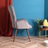 Modern Wingback Accent Armchair Living Room Tufted Velvet Upholstery; DARK GREY