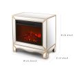 W 23.2&quot;X D 13.4&ldquo; X H 24.4&rdquo; Mirrored mantelpiece with champagne color bezel Built in 1500 function heating