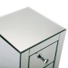 2 -Drawer Mirrored Nightstand, Modern End Table for Bedroom, Living Room, Silverr XH