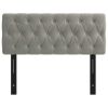 Headboard Light Gray 39.4"x2.8"x30.7"/34.6" Velvet