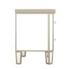 Elegant Mirrored 2-Drawer Nightstand End Table with Golden Lines for Living Room; Bedroom