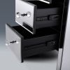 3-Drawer Mirrored Nightstand, Modern End Table for Bedroom, Living Room, Silver