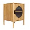 1 Door nightstand; Bamboo Mid Century Modern Nightstand; Bedside Table Accent End Table Side Table for Bedroom; Living Room; Natural