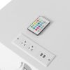 Nightstand with Wireless Charging Station / LED Lights / Drawer; White Bedside Table for Bedroom