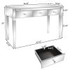 FCH MDF Mirror Surface Full Glass Three-Pump Computer Desk Silver