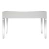 FCH MDF Mirror Surface Full Glass Three-Pump Computer Desk Silver