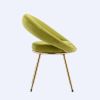 Olive Green Velvet Modern accent/Conversation Lounge Chair With Gold Plated Legs; unique appearance; Suitable For Office; Lounge; Living Room