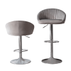 Zen Zone Modern Adjustable Counter Height Bar Stools/Dining Chairs With Back and Footrest; Grey Flannelette; Set of 2
