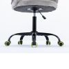 Zen Zone Velvet Leisure office chair; suitable for study and office; can adjust the height; can rotate 360 degrees; with pulley; Grey