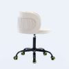 Zen Zone Velvet Leisure office chair; suitable for study and office; can adjust the height; can rotate 360 degrees; with pulley; Off-White