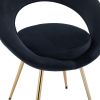 Black Velvet Modern accent/Conversation Lounge Chair With Gold Plated Legs; unique appearance; Suitable For Office; Lounge; Living Room; set of 2
