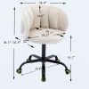 Zen Zone Velvet Leisure office chair; suitable for study and office; can adjust the height; can rotate 360 degrees; with pulley; Off-White