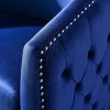 COCO 31.5&quot;W Velvet Swivel Accent Chair-Navy
