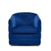 COCO 31.5&quot;W Velvet Swivel Accent Chair-Navy
