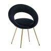 Black Velvet Modern accent/Conversation Lounge Chair With Gold Plated Legs; unique appearance; Suitable For Office; Lounge; Living Room; set of 2