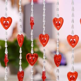Household Plastic Crystal Acrylic Door Chain Decoration (Option: Transparent red-80x190)