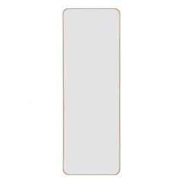 Full-Length Mirror 63"x20";  Round Corner Aluminum Alloy Frame Floor Full Body Large Mirror;  Stand or Leaning Against Wall for Living Room or Bedroom (Color: gold)