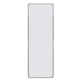 Full-Length Mirror 63"x20";  Round Corner Aluminum Alloy Frame Floor Full Body Large Mirror;  Stand or Leaning Against Wall for Living Room or Bedroom (Color: Black)