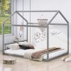 Queen Size Wooden House Bed with Headboard
