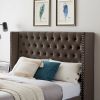 B100S King bed; Button designed Headboard; strong wooden slats + metal legs with Electroplate